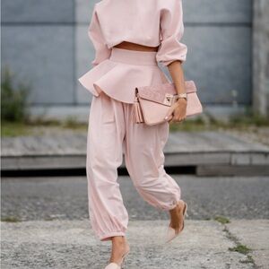 Ela Chic Blush Clutch with Embossed Flap